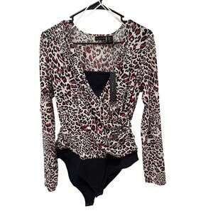 Tahari wrap shirt bodysuit. Size L